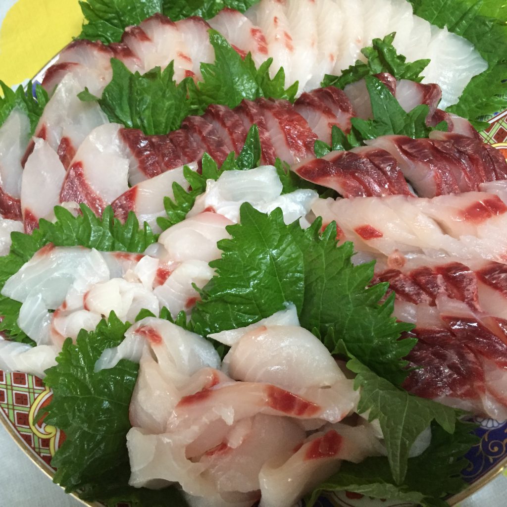ボラの刺身の盛り合わせ