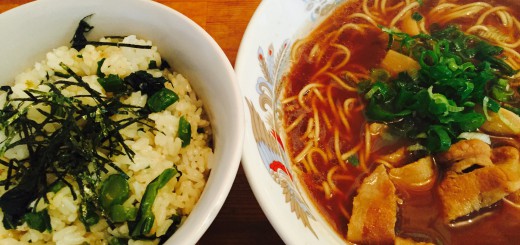 中華そばとわさび菜めし