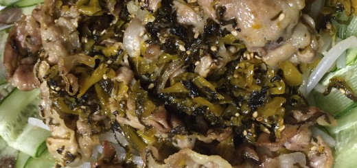 豚肉と辛子高菜の炒め物