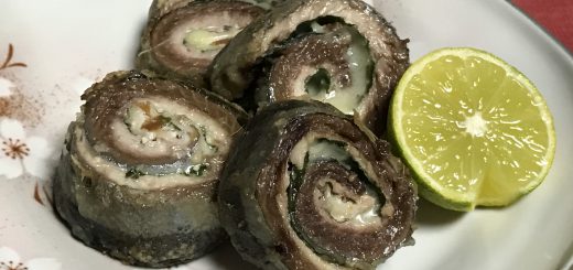 秋刀魚の梅チーズ巻き